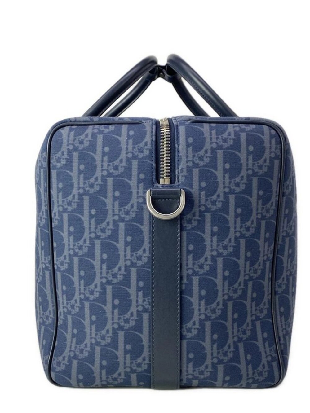 DIOR/ChristianDior Rango 50 Navy Dark Navy Multi Canvas Leather Boston Bag - Picture 2 of 13